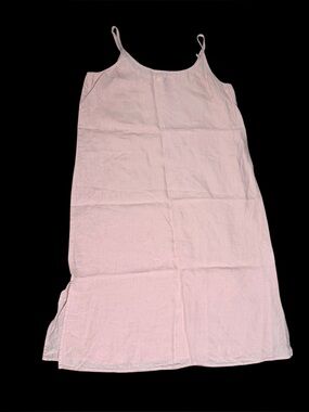 Eileen Fisher Pink 100% Organic Linen Maxi Slip Dress S/P Coastal Minimalist